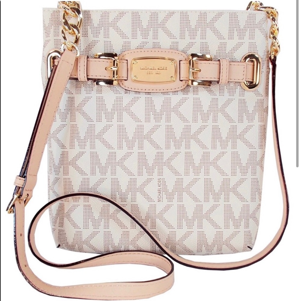 👜✨ Michael Kors Vanilla Hamilton Crossbody bag AND Matching Vanilla Wallet ✨👜